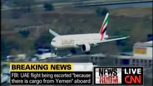 Avion de pasageri al companiei Emirates, escortat de avioane militare americane până la New York