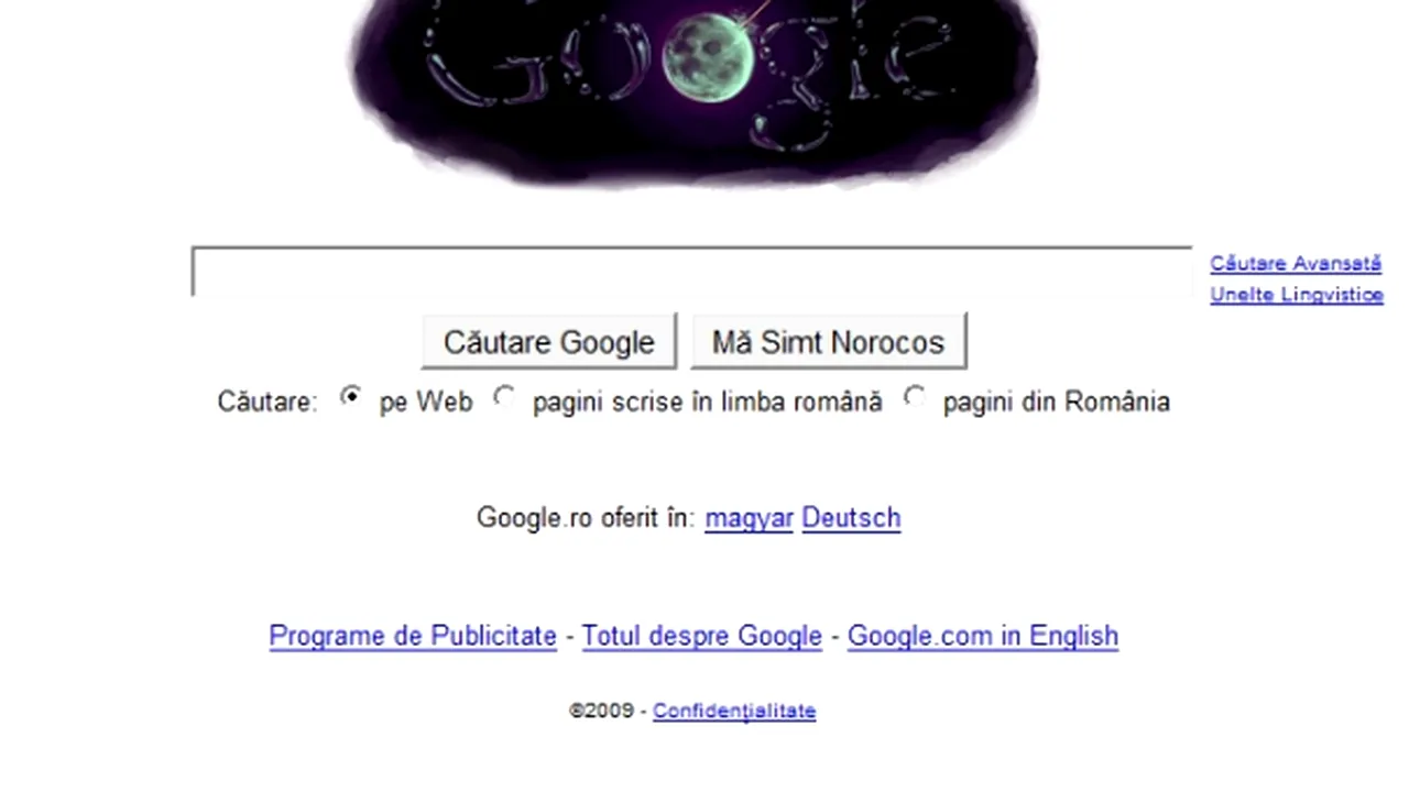 Google sărbătorește descoperirea unor cantităţi importante de apă pe Lună