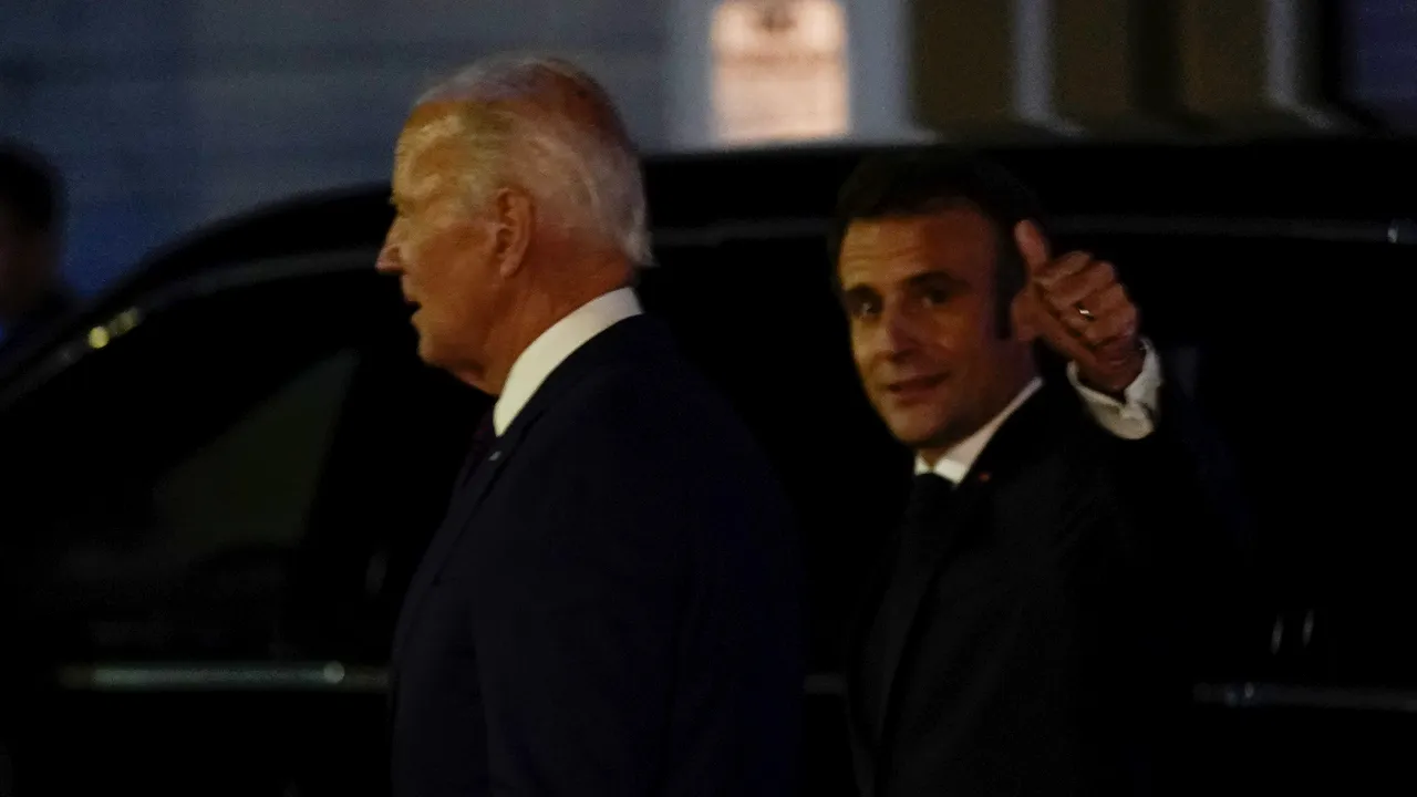 Emmanuel Macron, aflat în vizită de stat la Washington, primit la Casa Albă de Joe Biden