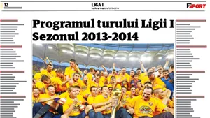 Supliment PROSPORT: Loturile echipelor din Liga I şi programul turului. Gratuit cu ediţia tipărită!