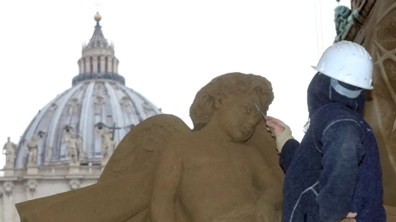 PREMIERĂ: Tradiţionala scenă a naşterii lui Iisus, expusă la Vatican, realizată din nisip | VIDEO