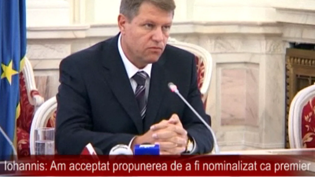Iohannis: Am acceptat propunerea de a fi nominalizat ca premier