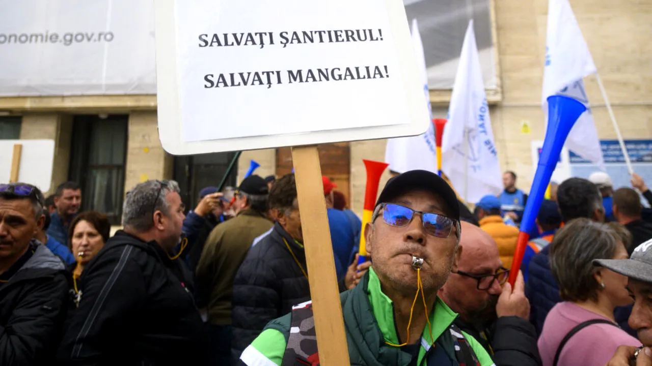 Protest la Ministerul Economiei: „Salvați șantierul! Salvați Mangalia!”