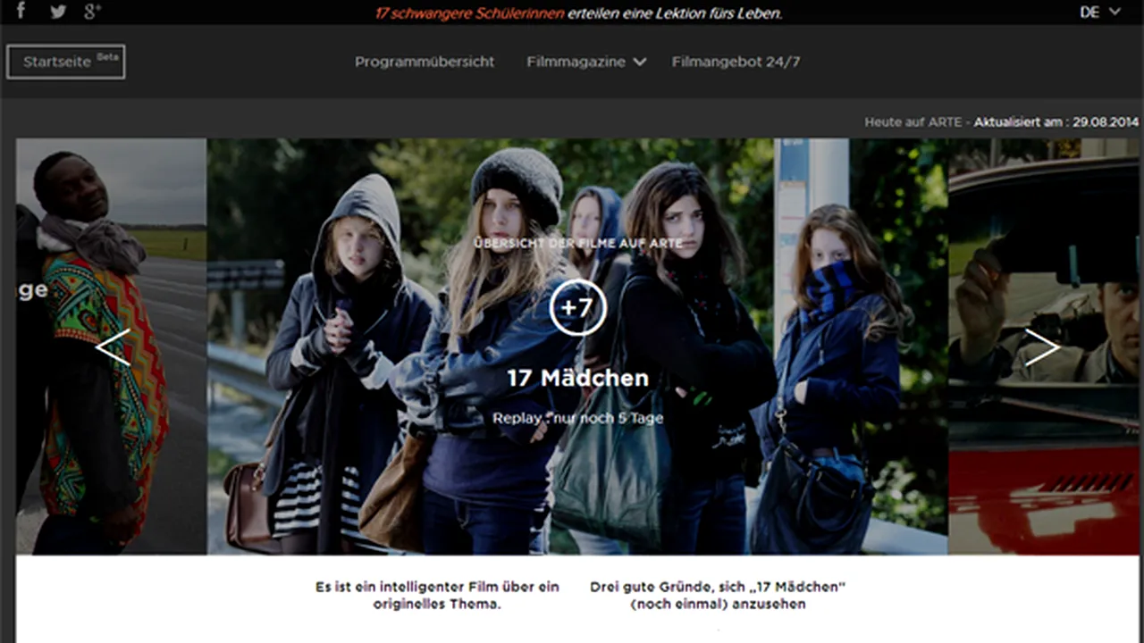 Televiziunea ARTE a lansat un site de cinema