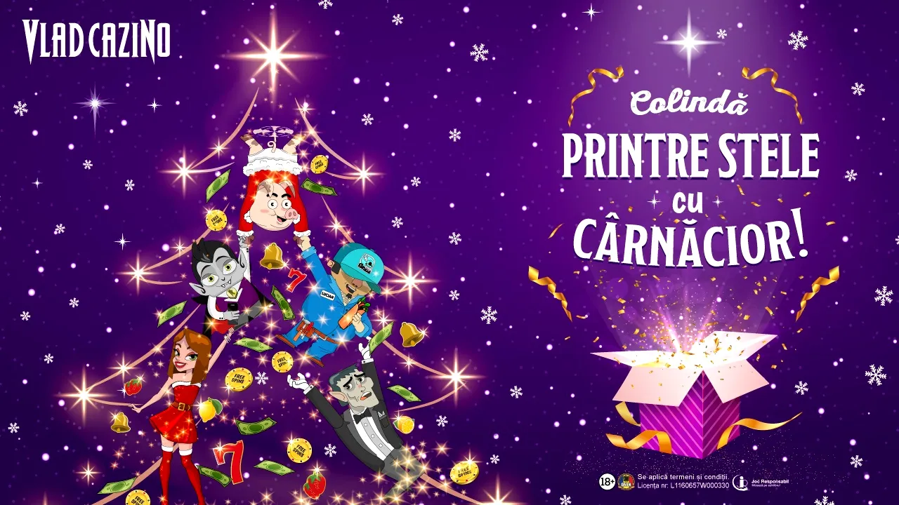 Colindă printre Stele - noua campanie Vlad Cazino cu premii de până la 500.000 RON