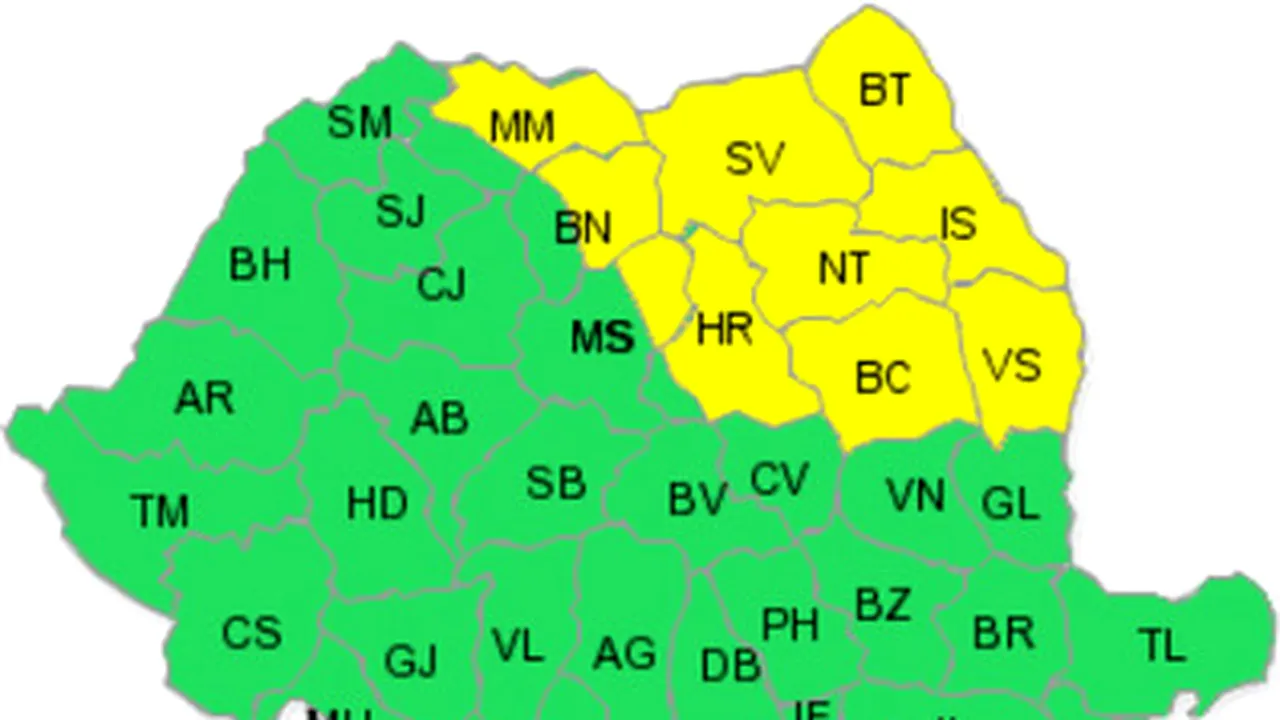 Meteorologists Extend Code Yellow Rain Alert For N, NE Romania Until Wednesday Morning