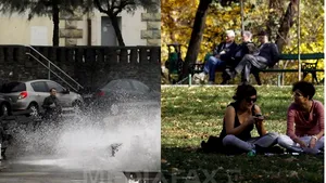 Ploi şi vânt puternic în vestul Europei. Vreme însorită şi neobişnuit de caldă în est