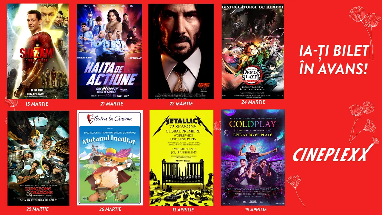 Bilete pentru cele mai aşteptate spectacole ale primăverii, disponibile în avans la Cineplexx