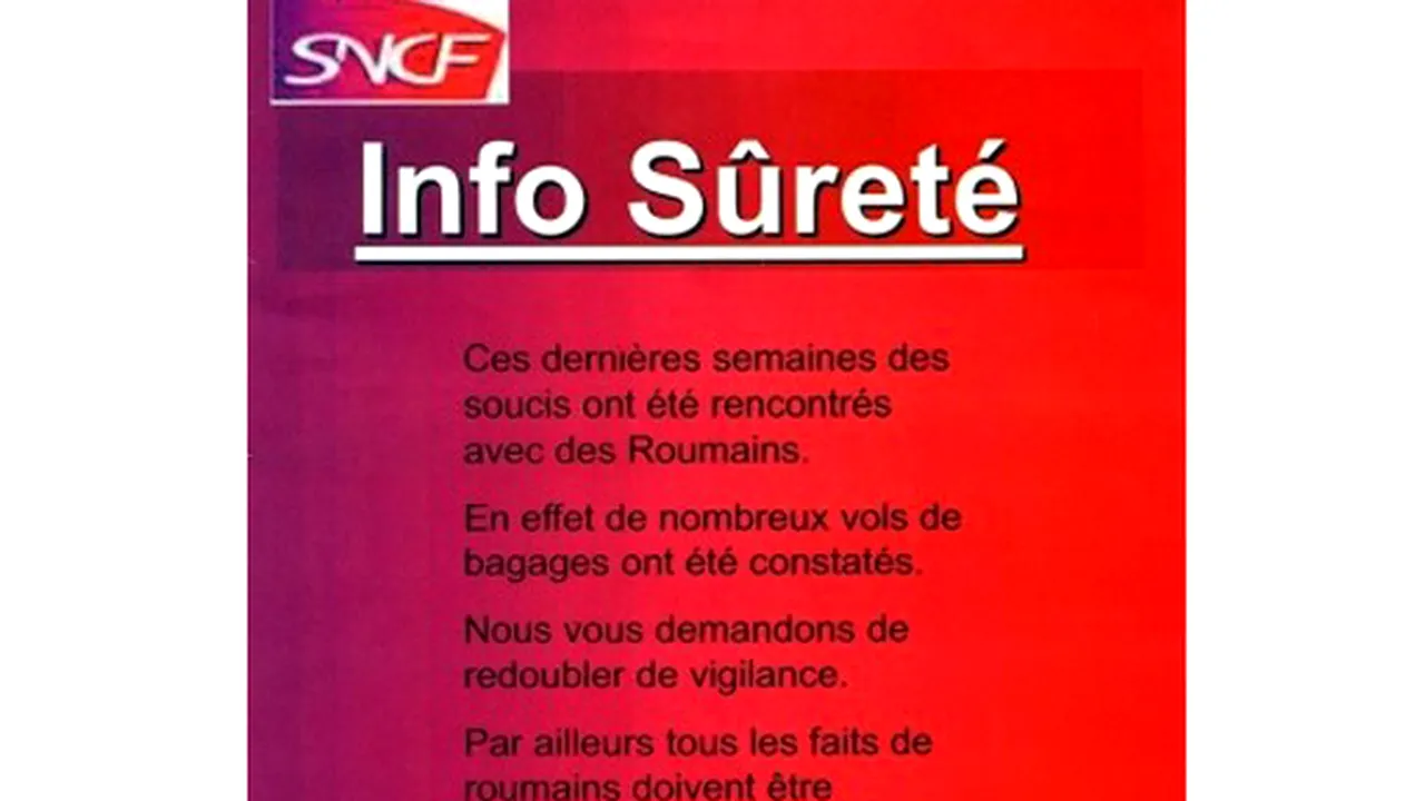 Ambasada României în Franţa nu consideră cazul afişului SNCF un 