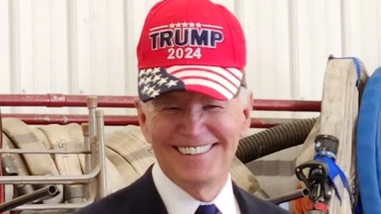 Joe Biden a purtat pentru scurt timp o şapcă roşie din campania lui Trump