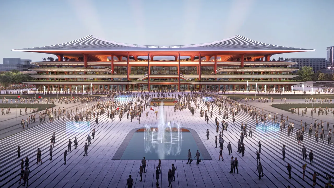 Fotbalul chinezesc trece la un nivel superior. Stadion cu design futurist, inspirat din arhitectura chineză
