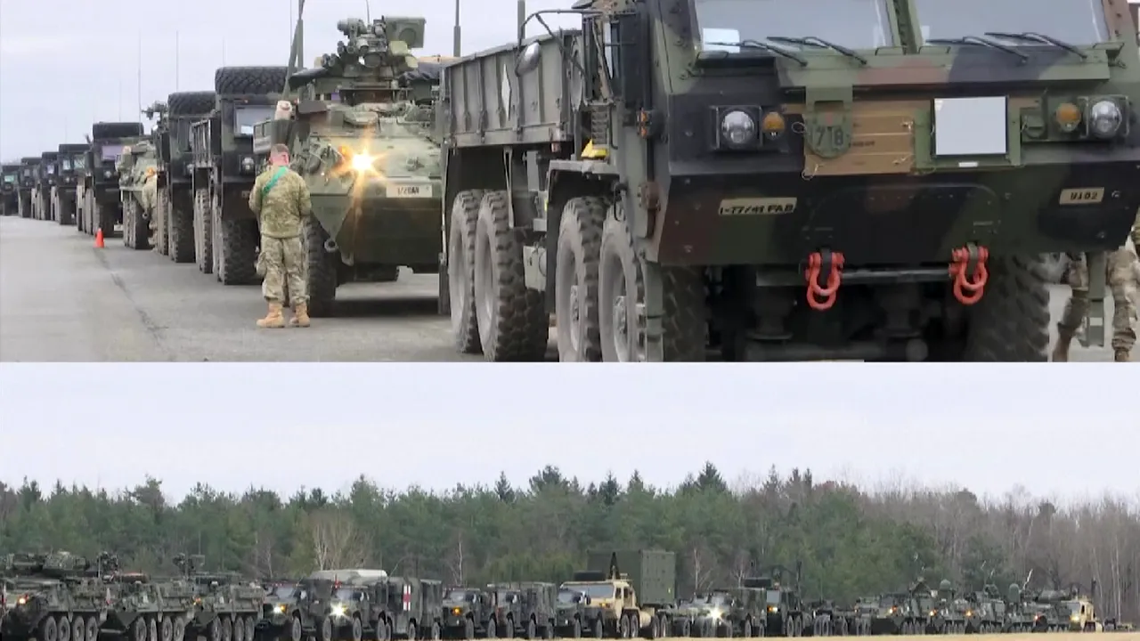 VIDEO Noi imagini cu convoiul militar american care este în drum spre România