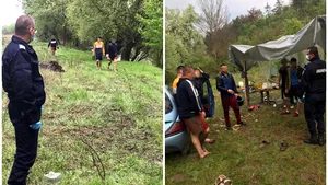 VIDEO: Petrecere de 1 mai, întreruptă de jandarmii din Alba. Tinerii ieşiseră la grătar, cu mai multe corturi şi voie bună 