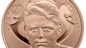 Monedă din tombac cuprat cu tema „Centenar Marin Constantin, fondatorul Corului Madrigal” lansată de BNR