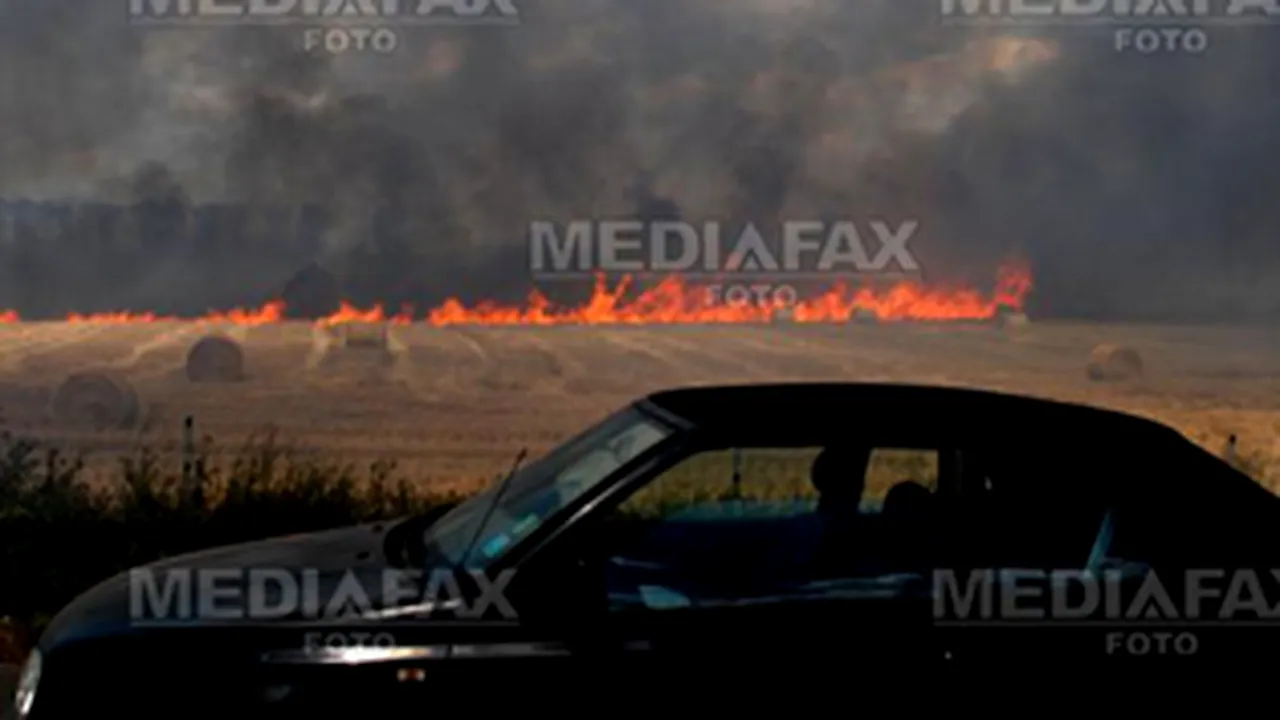 UPDATE2: Un nou incendiu de mirişte a izbucnit lângă Autostrada Soarelui