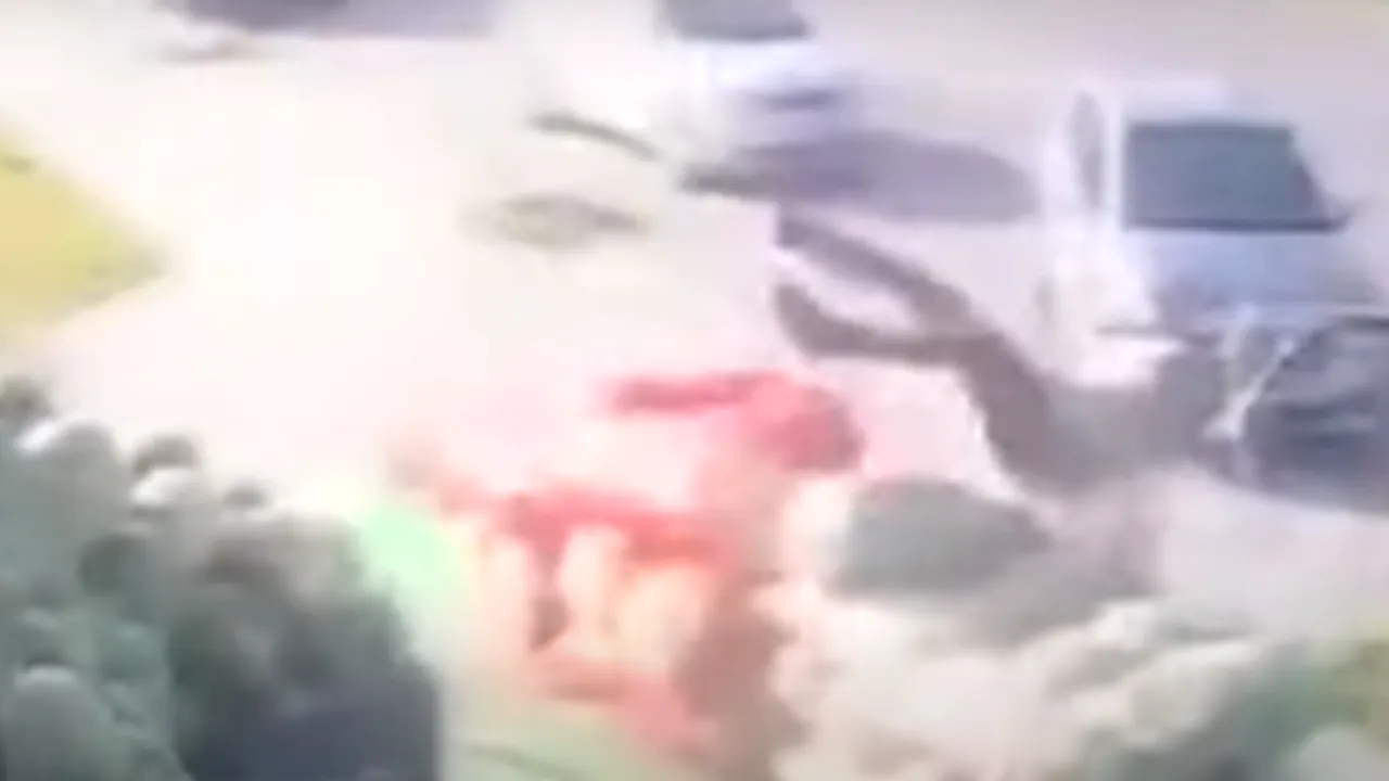 Un negustor a fost luat pe sus cu tot cu umbrela de vântul puternic 
