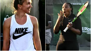 Simona Halep, LOVITĂ cu mingea de Serena Williams la un meci demonstrativ! 