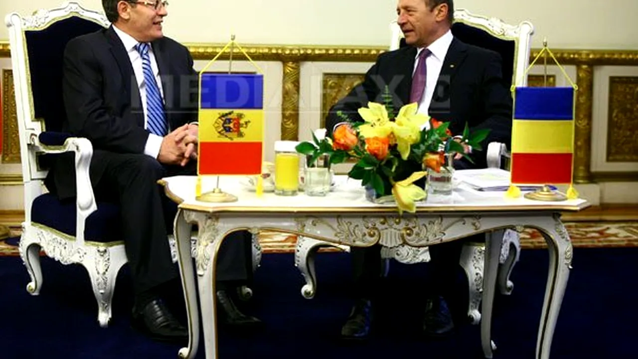 Băsescu şi Ghimpu au discutat despre disponibilitatea României de a oferi materiale de construcţii