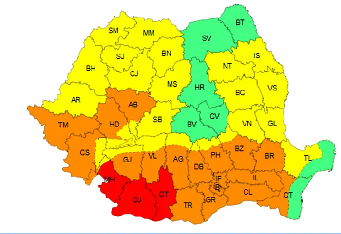 Trei judeţe din sudul ţării, sub val de caniculă extremă. A fost emis Cod Roșu