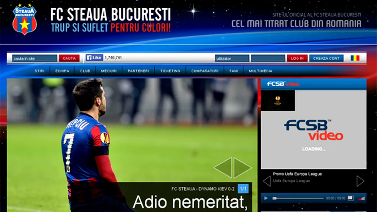 Site-ul oficial al FC Steaua: Roş-albaştrii spun adio nemeritat cupelor europene!