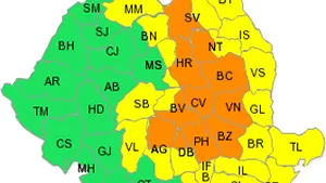 Atenţionare cod portocaliu în mai multe judeţe