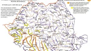 COD PORTOCALIU de inundaţii pe râuri din opt judeţe 