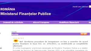 MFP: Schema minimis pentru IMM-uri, epuizată în câteva minute. Finanţele au anulat sesiunea de înregistrare. Procedura va fi reluată