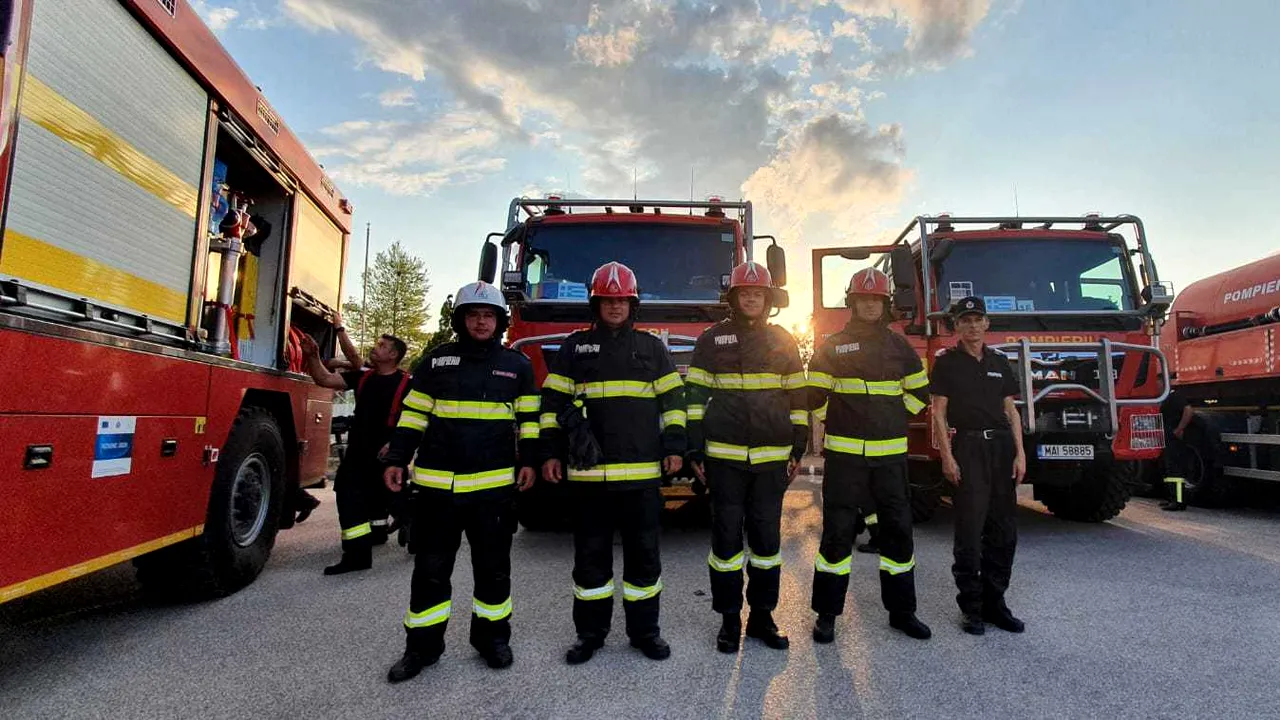 FOTO Prima misiune a pompierilor români în Attica. Salvatorii asigură protecţia a trei localităţi