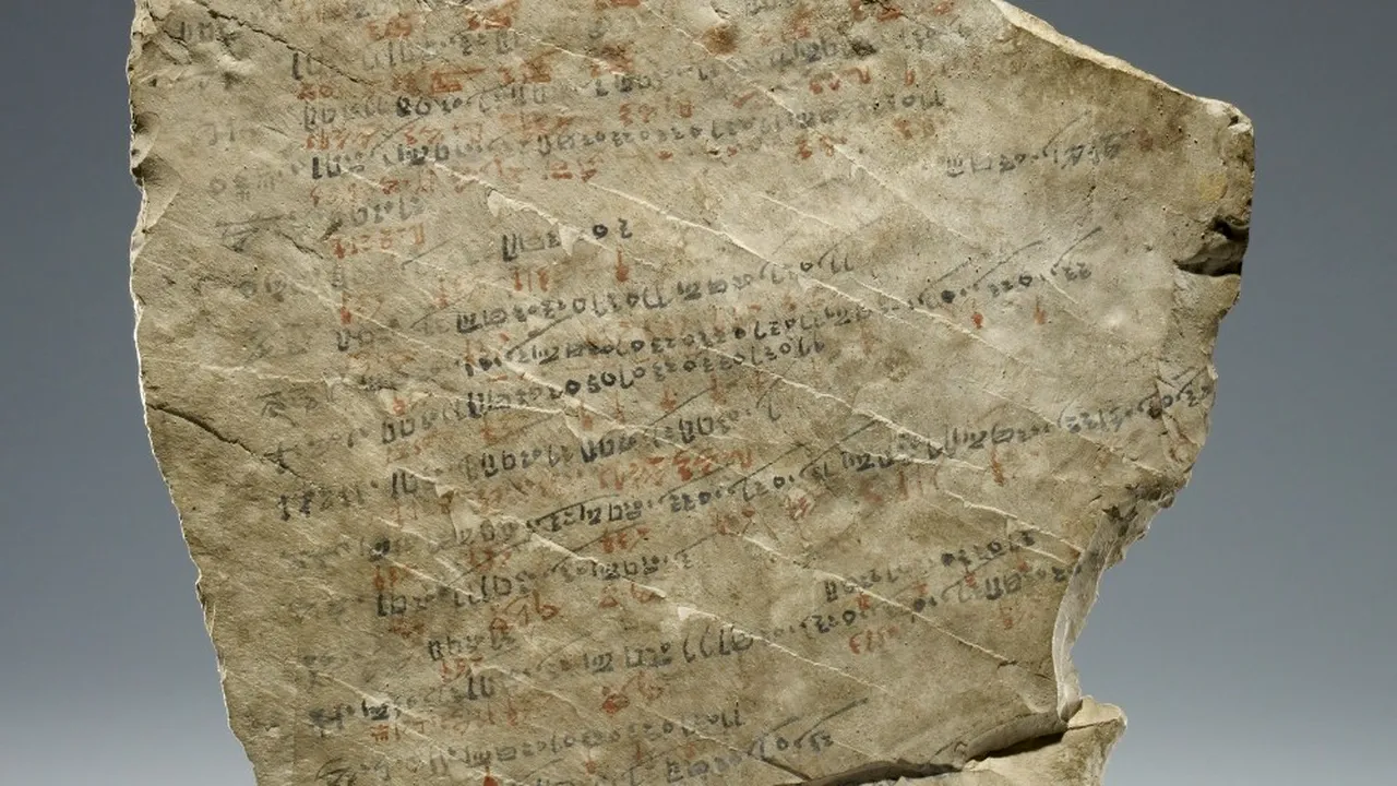 Cum se făcea prezenţa în Egiptul Antic? Un ostracon vechi de peste 3.000 de ani arată motivele pentru care muncitorii lipseau de la lucru