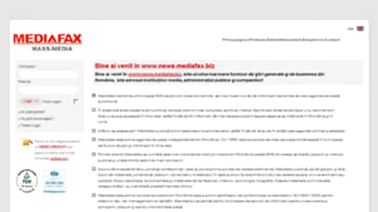 Mediafax lansează site-ul www.news.mediafax.biz pentru clienţii mass-media