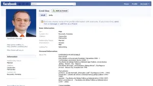 Boc şi-a făcut conturi pe Facebook şi Twitter