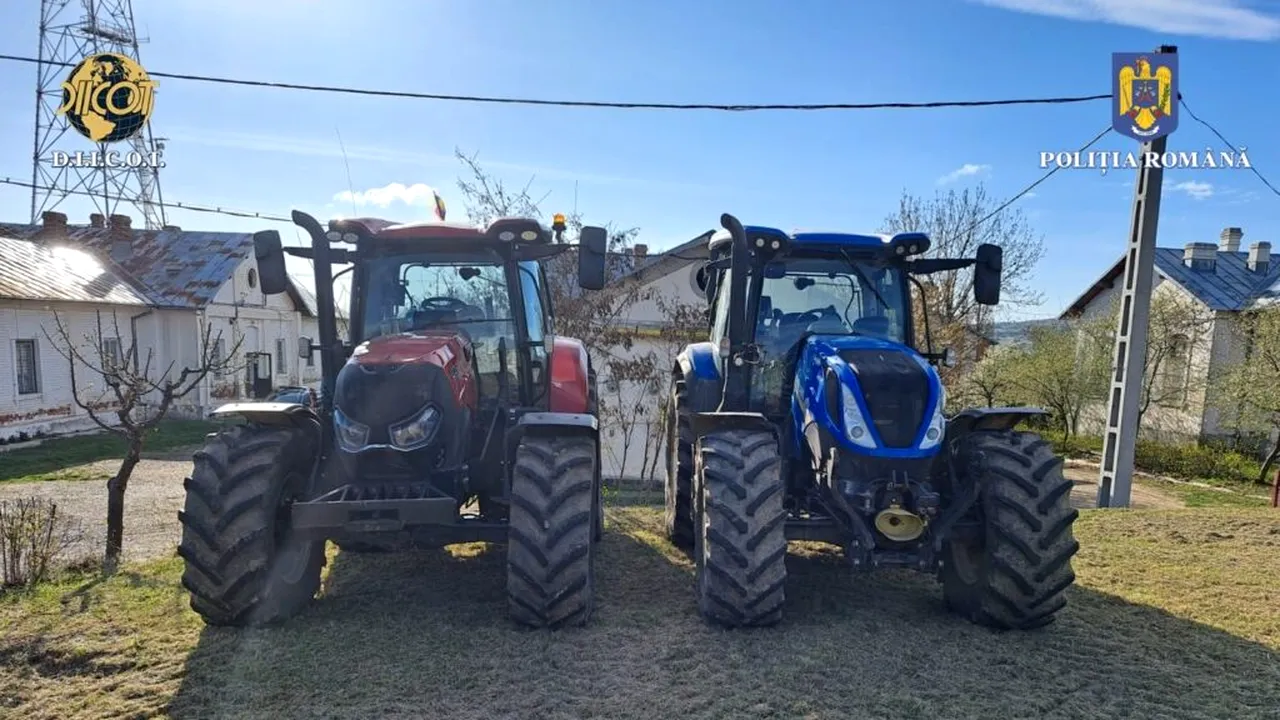 Grup infracțional transfrontalier specializat în furtul de tractoare din Italia, destructurat