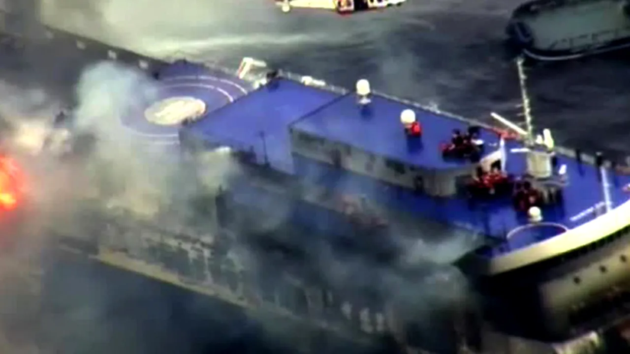 Cel puţin 18 persoane date dispărute în urma incendiului de pe Norman Atlantic