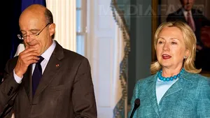 Hillary Clinton face o gafă: L-a prezentat pe ministrul francez de Externe drept preşedinte