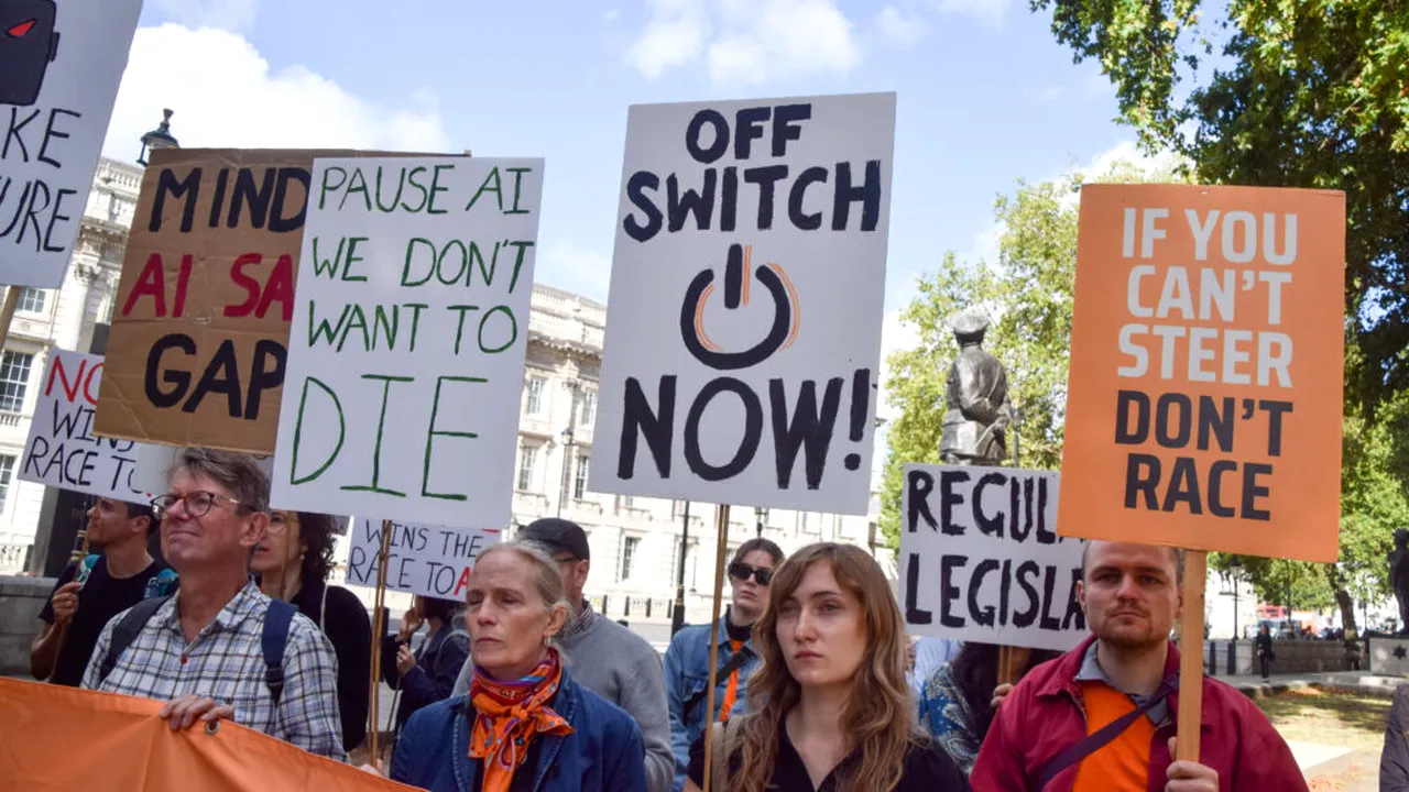 „Extincția este pe masă” : Proteste în fața sediilor OpenAI și Anthropic pentru o pauză în dezvoltarea inteligenței artificiale