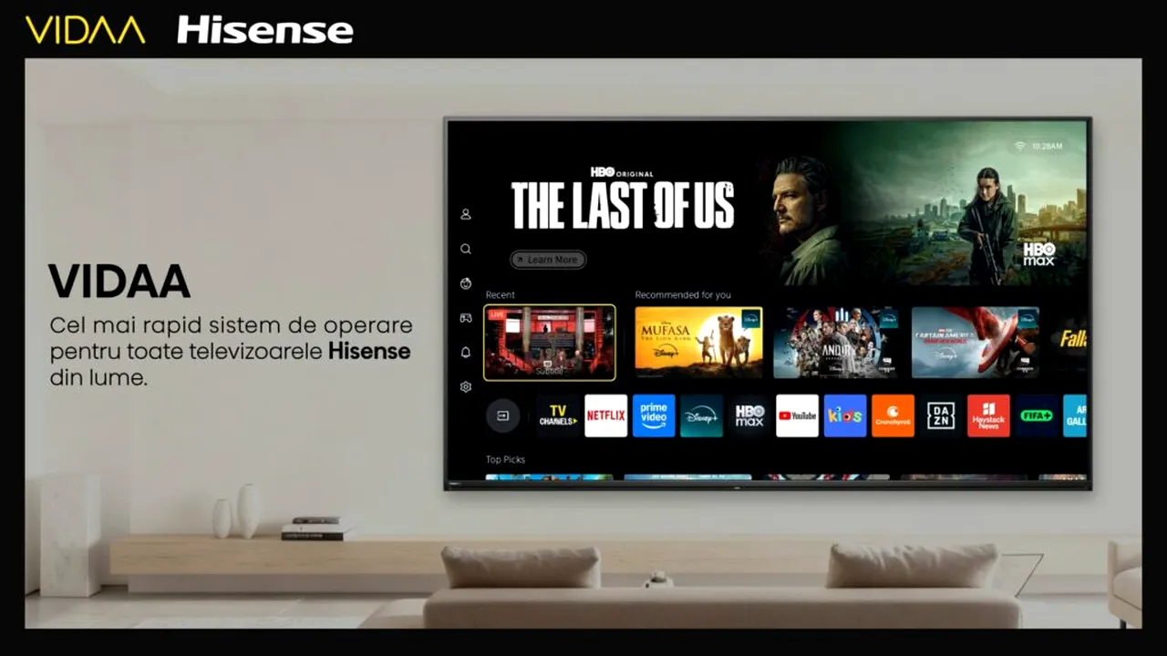 Hisense extinde experiența Smart TV în România: VIDAA aduce Orange TV Go și Spotify într-un ecosistem cu peste 600 de aplicații