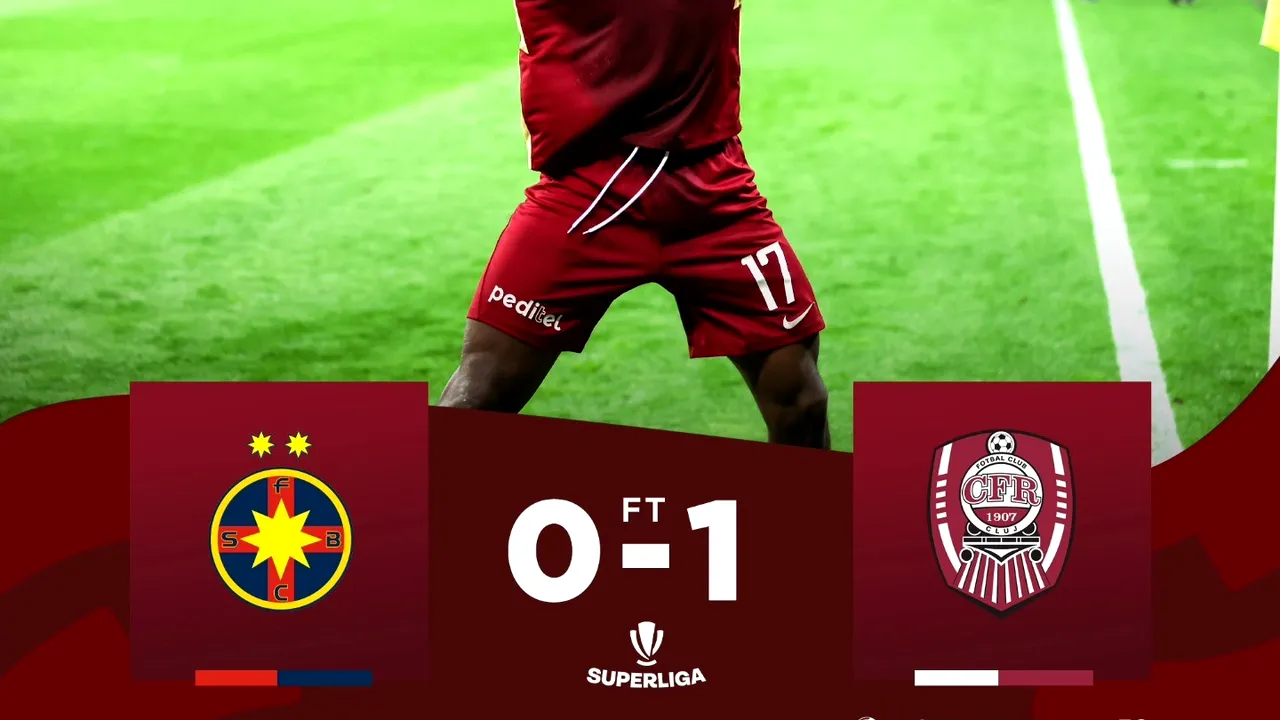 CFR Cluj învinge FCSB în deplasare în etapa a 9-a a Superligii de fotbal