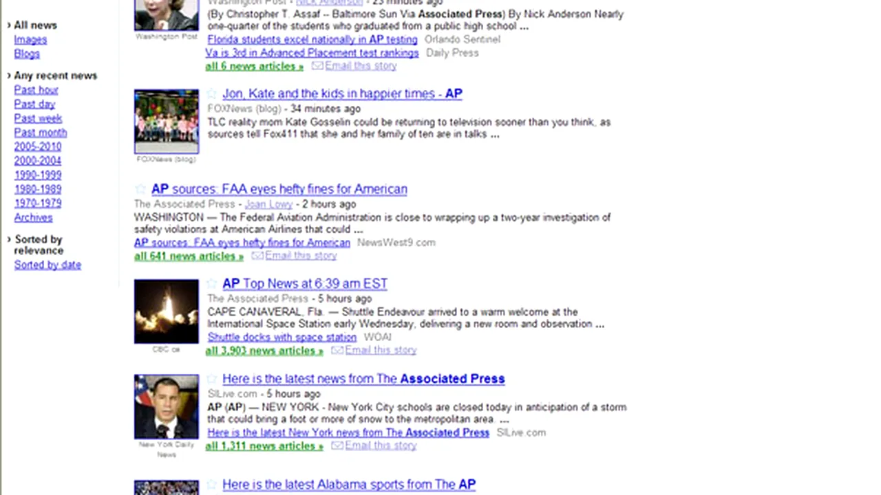 Ştirile Associated Press, din nou prezente în cadrul Google News