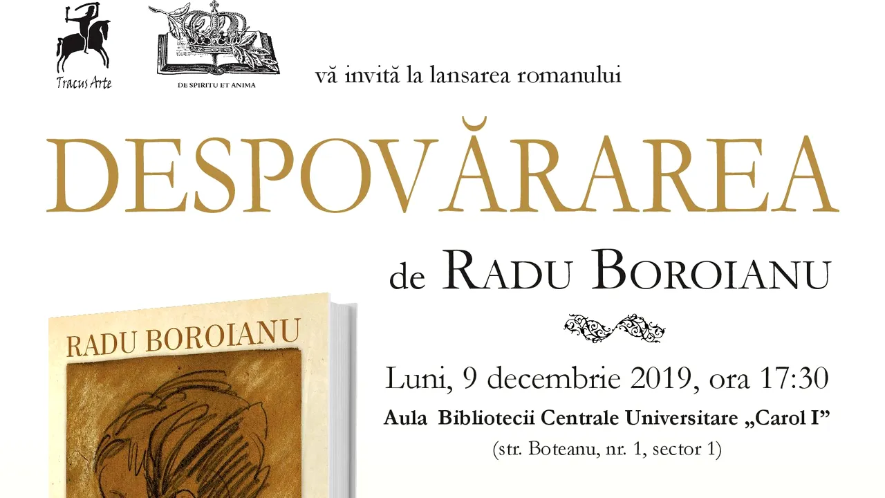 Radu Boroianu lansează romanul autobiografic 