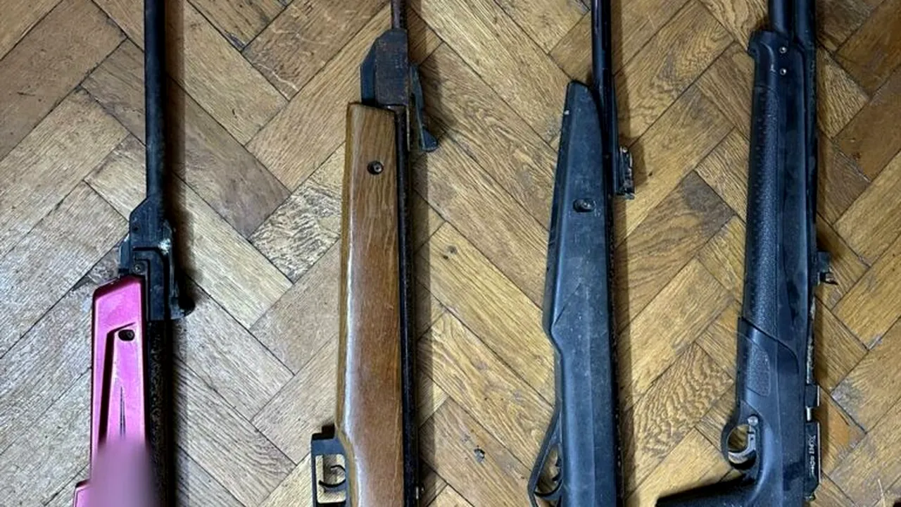 Arme deținute ilegal, ridicate în urma unor percheziții în Teleorman