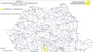 Cod galben de inundaţii în cinci judeţe, până joi după-amiază