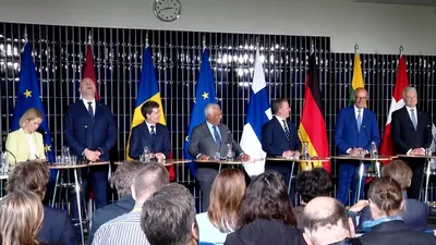 VIDEO Nicușor Dan, Merz și Costa au izbucnit în râs la aceeași întrebare. Ce le-a cerut un jurnalist finlandez
