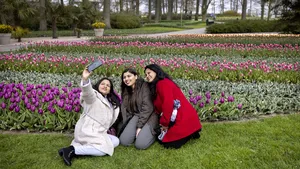 Olandezii pot admira lalelele dintr-o grădină publică, dacă prezintă un test negativ pentru Covid