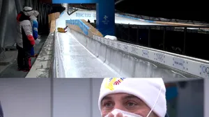 VIDEO Moment dificil pentru Valentin Creţu. Sportivul român s-a răsturnat la viteză mare în proba de sanie individual
