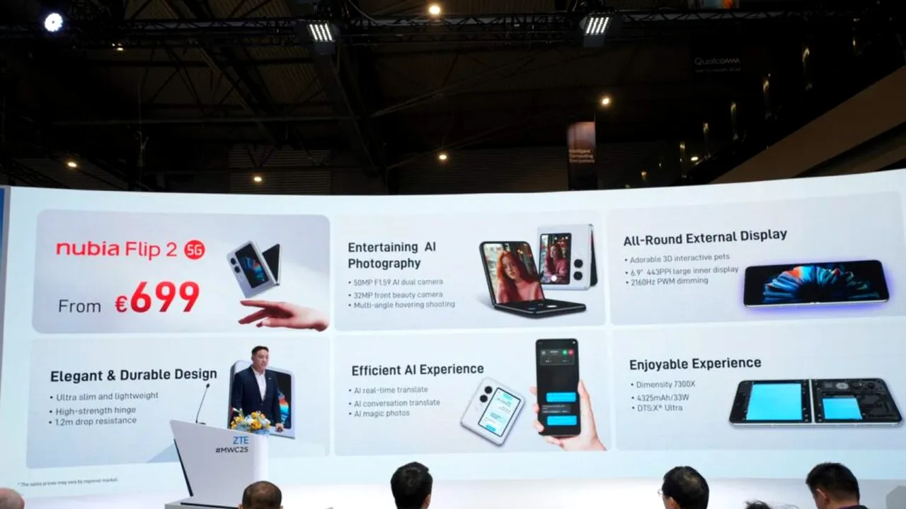 ZTE a lansat nubia Flip 2 5G la MWC Barcelona 2025