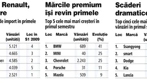 Care sunt cele 12 mărci auto care au reuşit să treacă pe plus în primul semestru