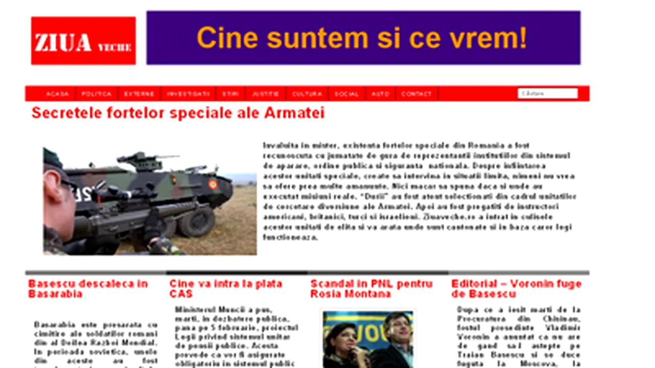Proiectul www.ziuaveche.ro, susţinut de nouă foşti jurnalişti ai ziarului Ziua