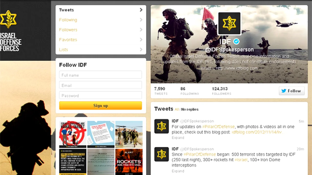 Reţeaua Twitter, folosită în războiul de propagandă dintre Israel şi Hamas