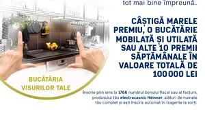 Câştigă bucătăria visurilor tale sau unul din cele 10 pachete de premii săptămânale cu HEINNER