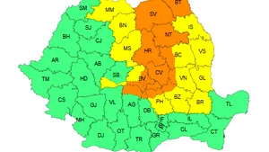 Meteo: Cod portocaliu şi Cod galben de ploi în mai multe judeţe din ţară